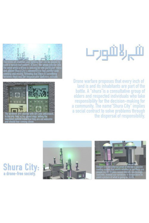 Shura City: A Proposal for Anti-Drone Architecture (2017) poster