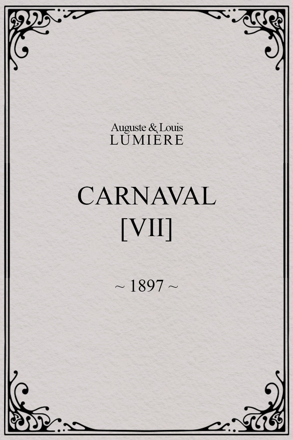 Carnaval, [VII] (1897) poster