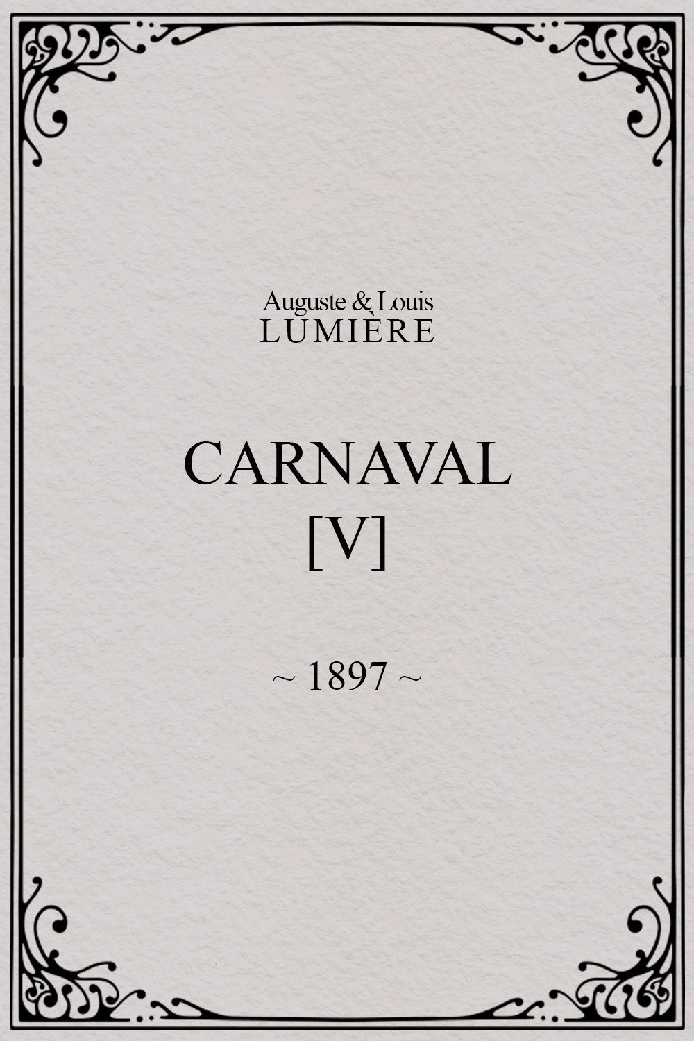 Carnaval, [V] (1897) poster