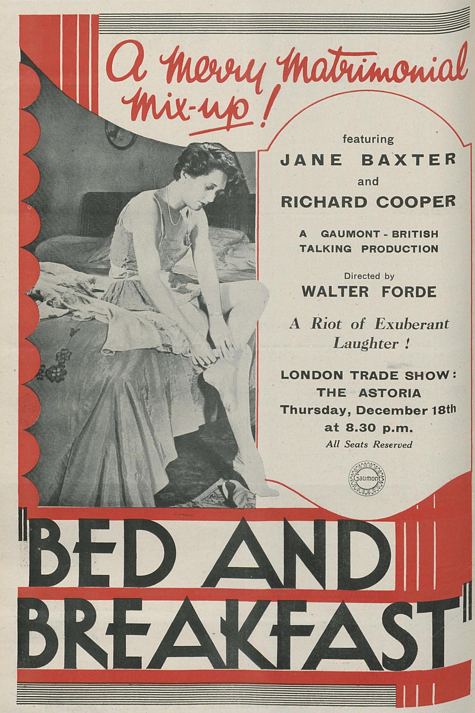 Bed and Breakfast (1930) poster