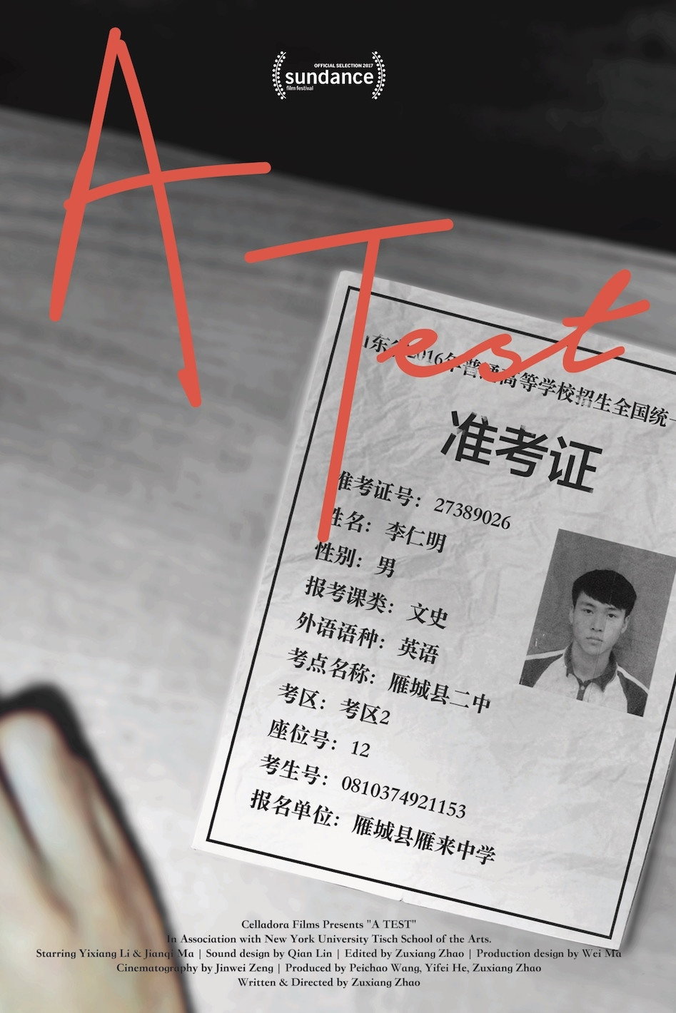 A Test (2016) poster