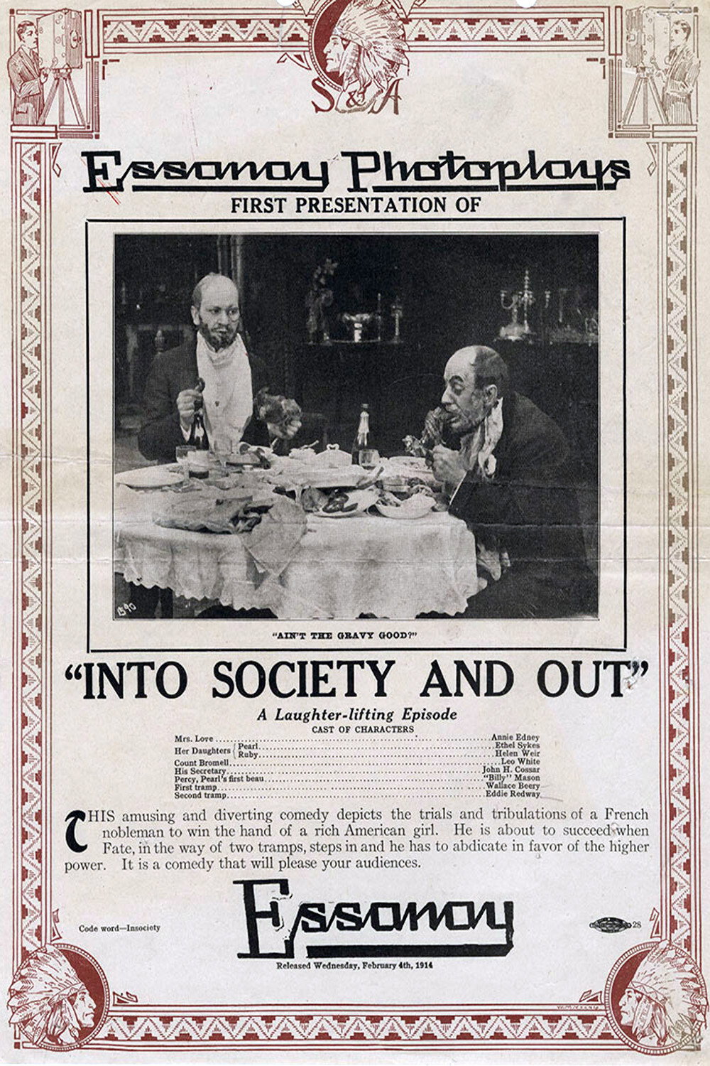 Into Society and Out (1914) poster