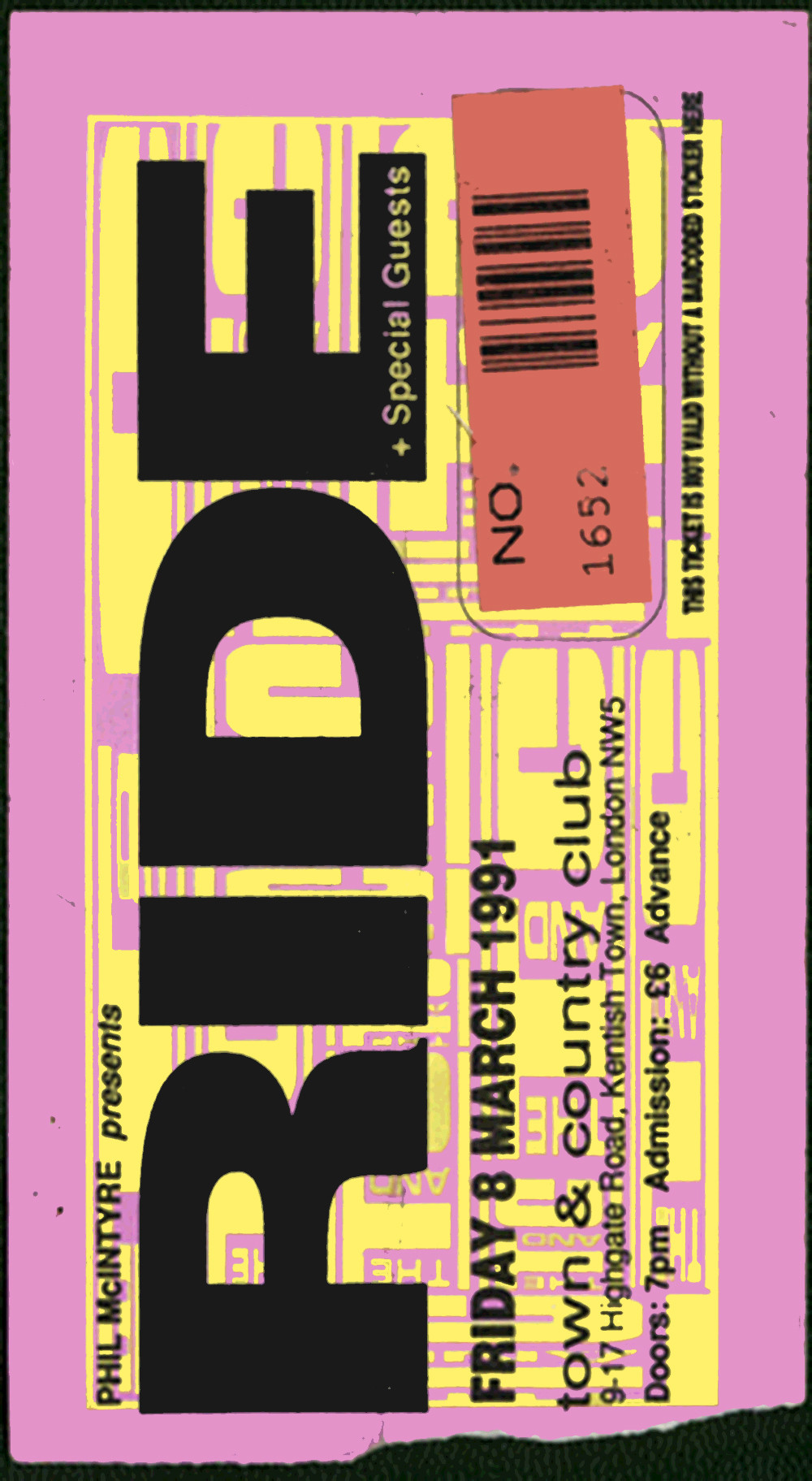 Ride ‎– Town And Country Club 07.03.91 (2026) poster