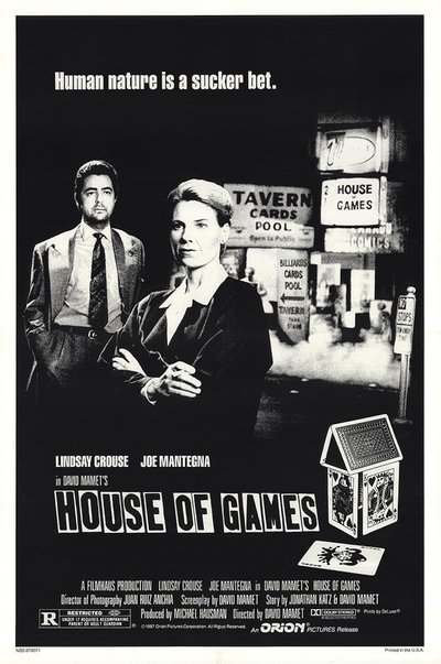 David Mamet on 'House of Games' Poster
