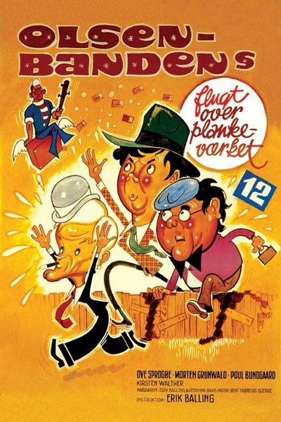 Poster for the movie The Olsen Gang Jumps the Fence