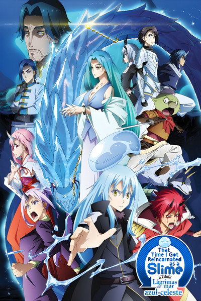 Poster do Filme That Time I Got Reincarnated as a Slime o Filme: Lágrimas do mar azul-celeste