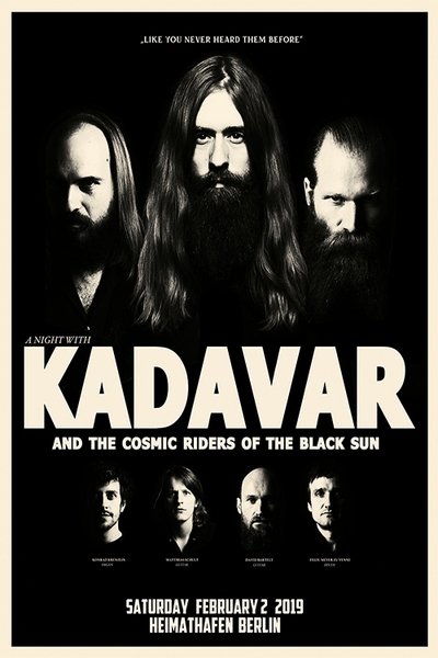 Poster for the movie Kadavar And The Cosmic Riders Of The Black Sun - Live At Heimathafen Neukölln
