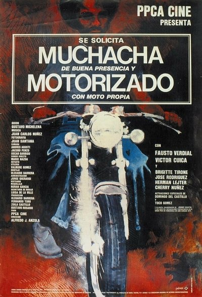 Poster for the movie Wanted: Good Looking Receptionist and Messenger with His Own Motorcycle