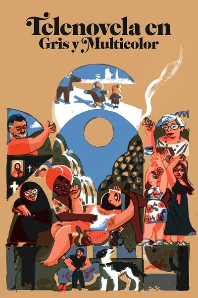 Poster do Filme Telenovela en gris y multicolor