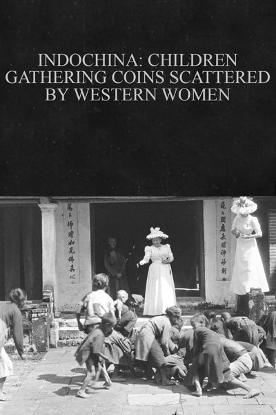 Indochina: Children Gathering Coins Scattered by Western Women poster Indochina: Children Gathering Coins Scattered by Western Women