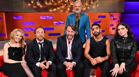 Kylie Minogue, Stephen Graham, David Mitchell, Mawaan Rizwan and Mae Muller (2023) - Episode 1 poster and promotional image