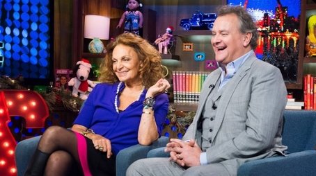 Diane von Furstenberg & Hugh Bonneville (2014) - Episode 201 poster and promotional image