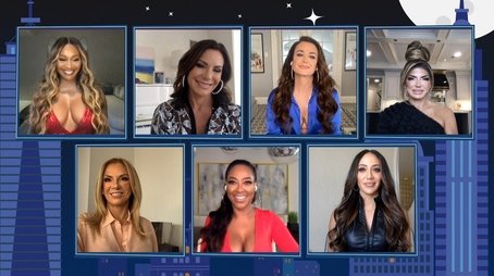 Cynthia Bailey, Kenya Moore, Kyle Richards, Teresa Giudice, Melissa Gorga, Ramona Singer, and Luann De Lesseps (2021) - Episode 189 poster and promotional image