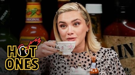 Florence Pugh Sweats from Her Eyebrows While Eating Spicy Wings (2023) - Episode 10 poster and promotional image