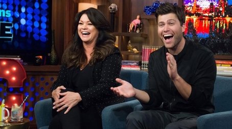 Valerie Bertinelli & Colin Jost (2015) - Episode 129 poster and promotional image