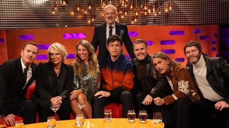 Michael Fassbender, Jennifer Saunders, Daisy Haggard, Phil Wang and Take That (2023) - Episode 8 poster and promotional image