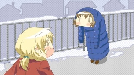 December 2nd: An Educational Snowball Fight / December 15th: Hidamari Cheer Squad (2012) - Episode 10 poster and promotional image