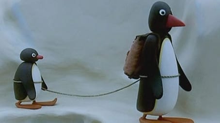 Pingu der Bergsteiger