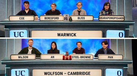 Warwick vs Wolfson College, Cambridge (2023) - Episode 11 poster and promotional image