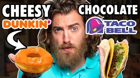 Cheesy Chocolate Food vs. Chocolate Cheesy Food Taste Test (2020) - Episode 120 poster and promotional image