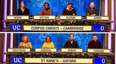 Christmas 2021 - Corpus Christi, Cambridge v St Anne's, Oxford (2021) - Episode 129 poster and promotional image