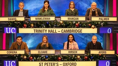 Christmas 2019 - Trinity Hall, Cambridge v St Peter's College, Oxford (2019) - Episode 108 poster and promotional image
