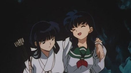 Kikyo and Kagome, Alone in the Cave