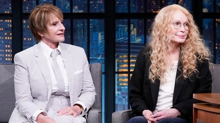 Mia Farrow & Patti LuPone, Myha'la, Simon Rich (2024) - Episode 124 poster and promotional image