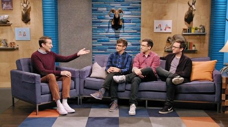 The Lonely Island Wear Dark Pants and Eyeglasses (2016) - Episode 2 poster and promotional image