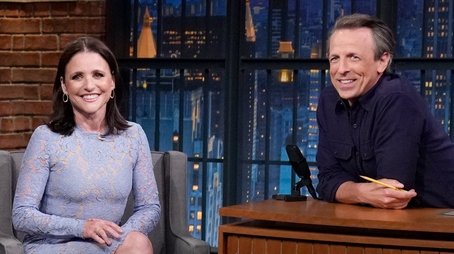 Julia Louis-Dreyfus, Theo James (2024) - Episode 107 poster and promotional image