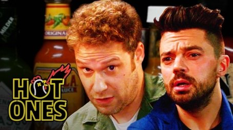 Seth Rogen and Dominic Cooper Suffer While Eating Spicy Wings (2017) - Episode 24 poster and promotional image
