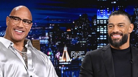 Dwayne Johnson, Roman Reigns, Emma Roberts, Grupo Frontera (2024) - Episode 111 poster and promotional image