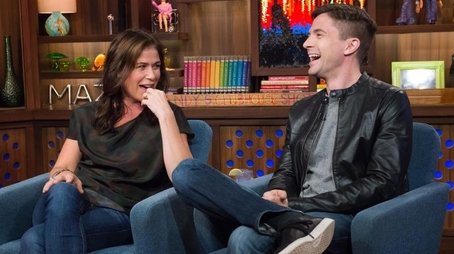 Maura Tierney & Topher Grace (2015) - Episode 177 poster and promotional image