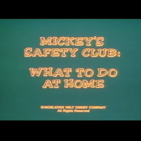 Mickey's Safety Club: What to Do at Home