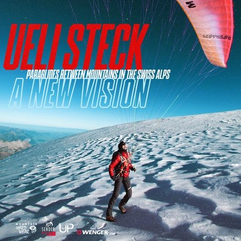 Ueli Steck - Paraglides Between Mountains In The Swiss Alps