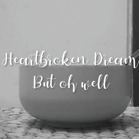 Heartbroken dream, but oh well