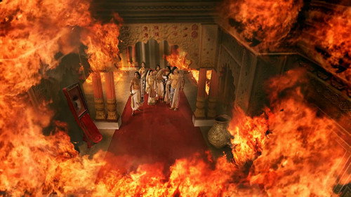 The Pandavas dig a tunnel