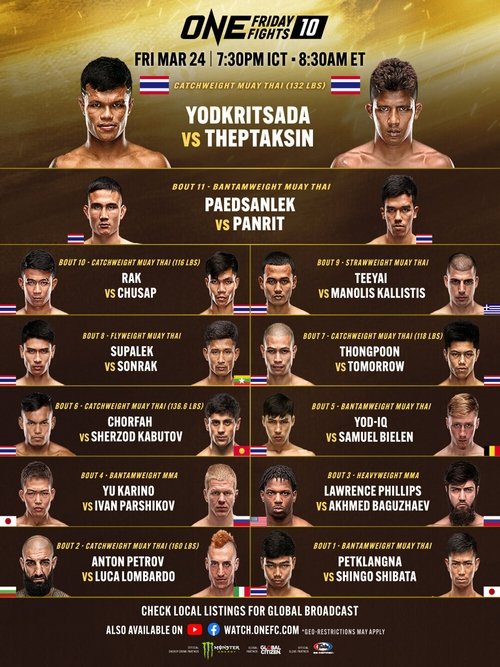 ONE Friday Fights 10: Yodkrisada vs. Thepthaksin Poster