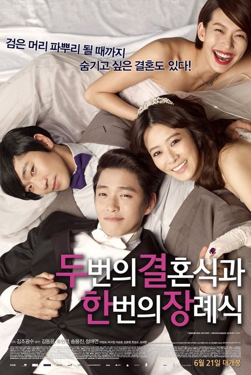 Background poster of 두 번의 결혼식과 한 번의 장례식 blurred