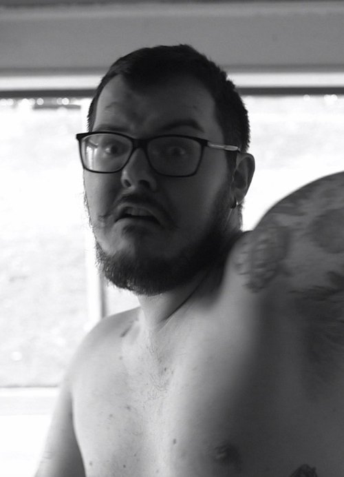 Naked Man with a Hammer Poster