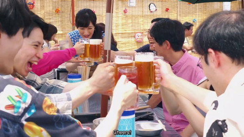 Toasting at the beer garden