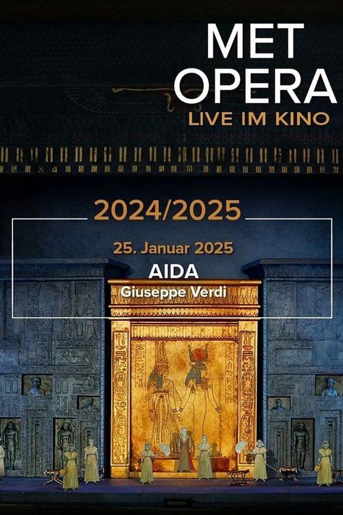 Background poster of The Metropolitan Opera: Aida blurred