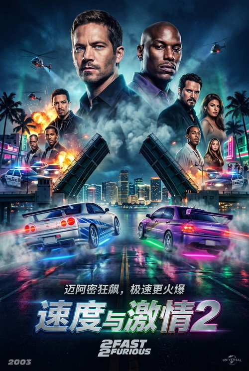 速度与激情2电影海报