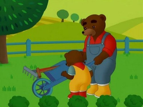 Little Brown Bear does some gardening