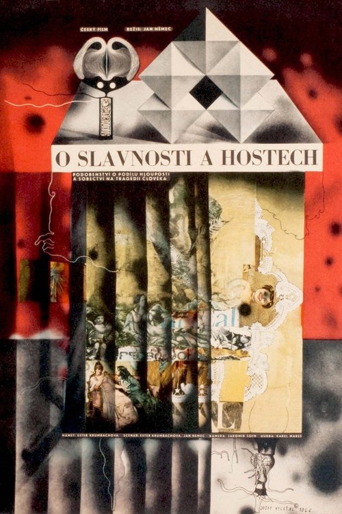 Background poster of O slavnosti a hostech blurred