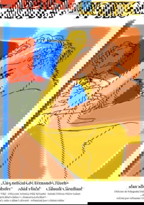 Background poster of El artista y la modelo blurred