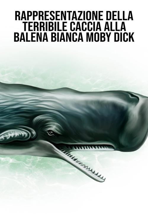Rappresentazione della terribile caccia alla balena bianca Moby Dick Poster