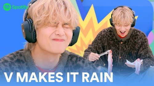 V makes it rain at Spotipoly