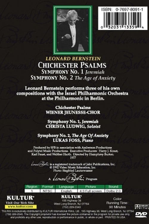 Leonard Bernstein: Chichester Psalms Symphony No's 1 & 2