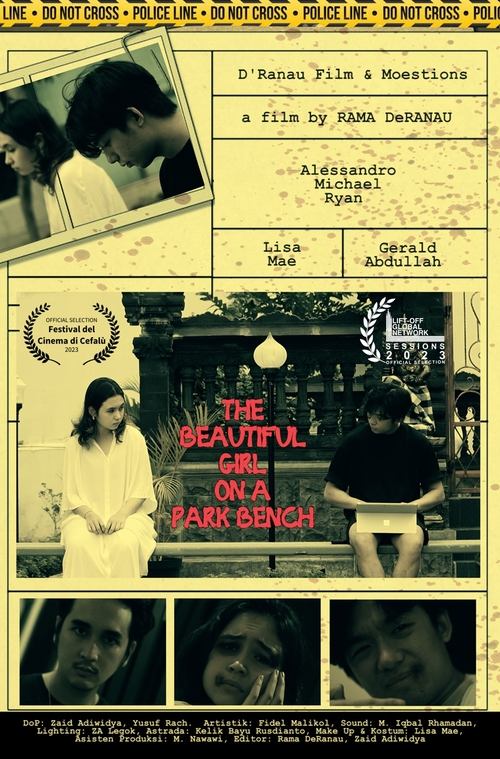 Gadis Cantik di Bangku Taman Poster